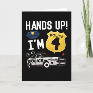 Tarjeta 4.º oficial de policía de regalo de cumpleaños niñ
