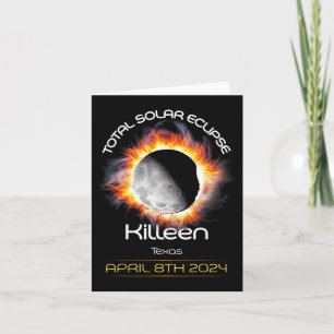 Tarjeta 4.08.24 Eclipse solar total 2024 Killeen Texas
