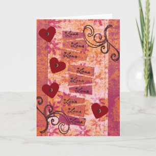 Tarjeta 4 corazones 9 amores