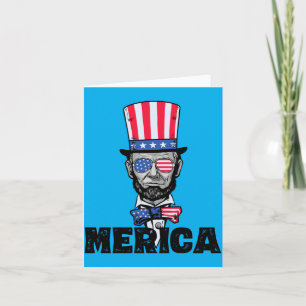 Tarjeta 4 De Julio Abe Lincoln América Bzr Divertido Para