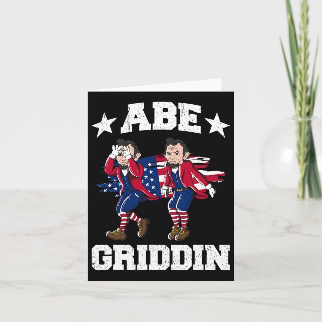Tarjeta 4 De Julio Abraham Lincoln Griddy Abe Griddin (Anverso)