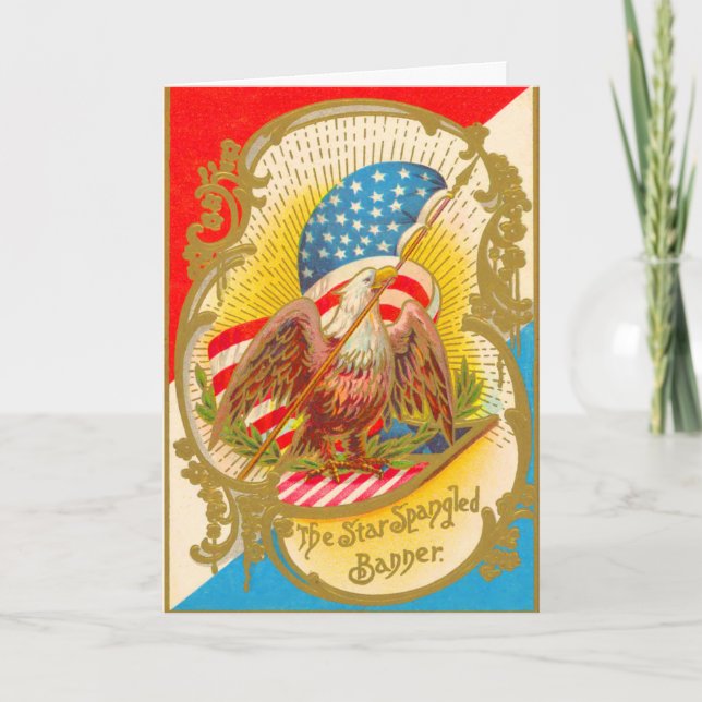 Tarjeta 4 de julio Águila Americana (Anverso)