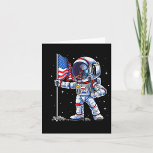 Tarjeta 4 De Julio Astronauta Usa Bandera Estadounidense F