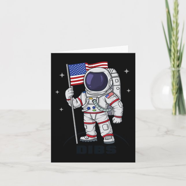 Tarjeta 4 De Julio Astronauta USA Bandera Estadounidense F (Anverso)