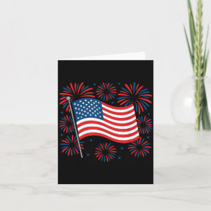 Tarjeta 4 De Julio Bandera De Estados Unidos Fuegos Artifi