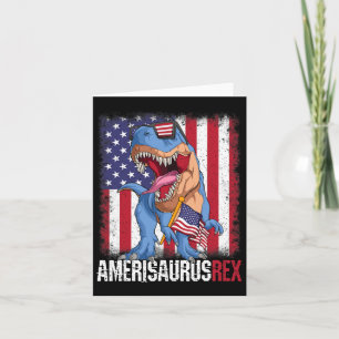 Tarjeta 4 De Julio Bandera Estadounidense Usa Dino Amerisa