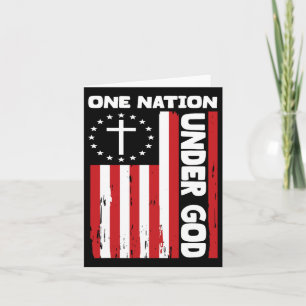 Tarjeta 4 De Julio Bandera Patriótica Cristiana Una Nación