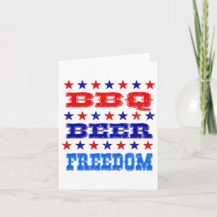 Tarjeta 4 de julio Bbq Beer Freedom Shirt America Orgullos
