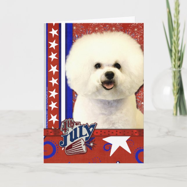 Tarjeta 4 de julio - Bichon Frise (Anverso)
