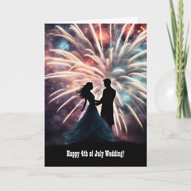 Tarjeta 4 de julio Boda de felicitaciones (Anverso)