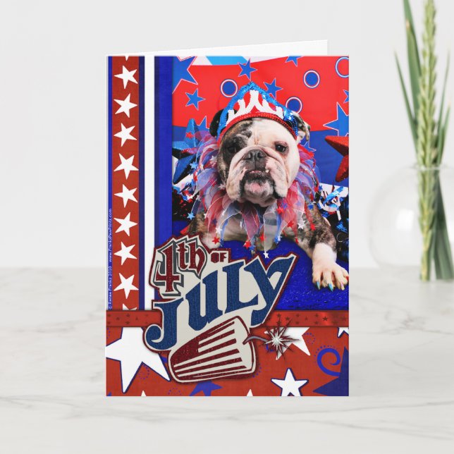 Tarjeta 4 de julio - Bulldog - Delilah (Anverso)
