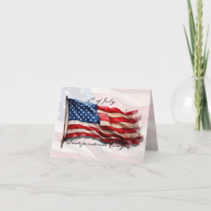 Tarjeta 4 de Julio – Celebra con la bandera de EE. UU.
