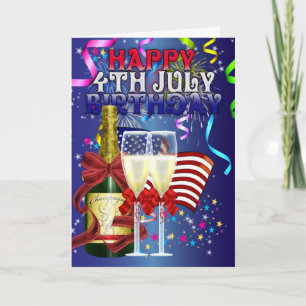 Tarjeta 4 de julio cumpleaños - cumpleaños en el cuarto de