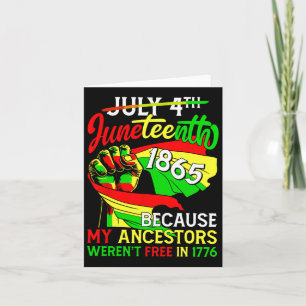 Tarjeta 4 de julio de 1865 porque mis antepasados son homb