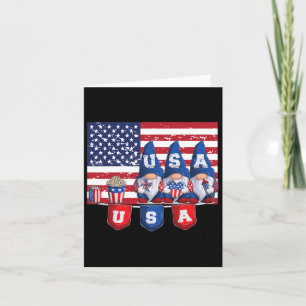 Tarjeta 4 De Julio De 2023 Patriotic Gnomes Funny U