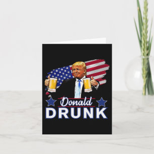 Tarjeta 4 De Julio Divertidos Presidentes Bebidos - Donald