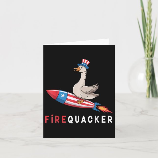 Tarjeta 4 De Julio El Pato Firequacker Patriótico Cuarto D (Anverso)