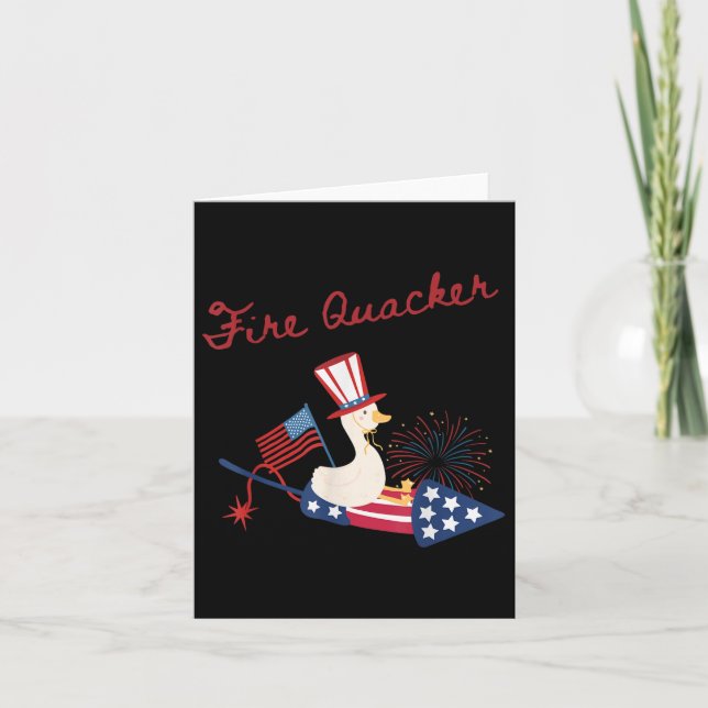 Tarjeta 4 De Julio El Pato Firequacker Patriótico Cuarto D (Anverso)
