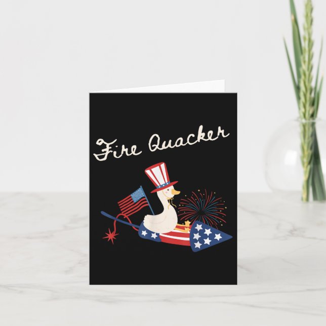 Tarjeta 4 De Julio El Pato Firequacker Patriótico Cuarto D (Anverso)