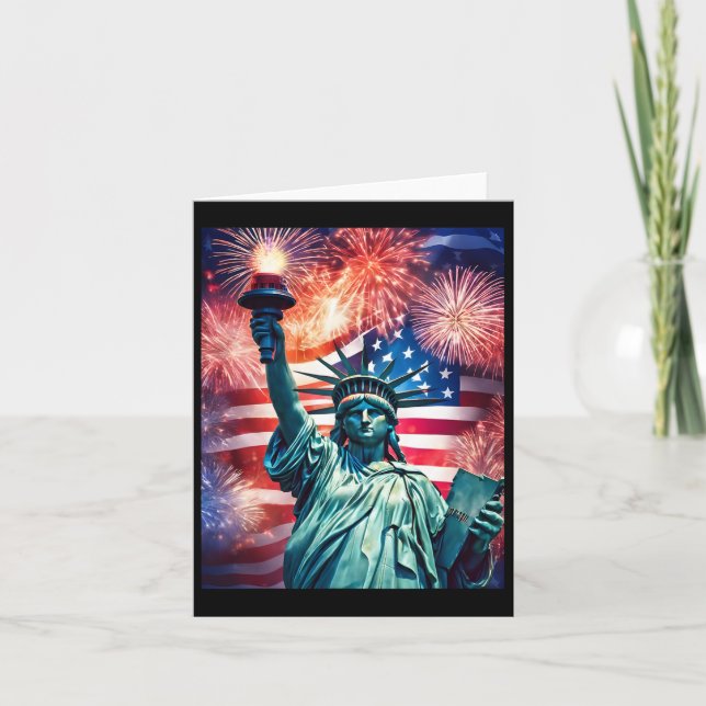 Tarjeta 4 De Julio Estatuto Patriótico De Libertad Bandera (Anverso)