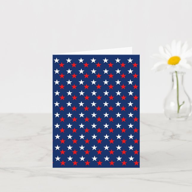 TARJETA 4 DE JULIO/ ESTRELLAS BLANCAS Y AZULES ROJAS (Planta pequeña)