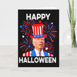 Tarjeta 4 De Julio Feliz Halloween Divertido Biden Confund
