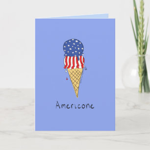 Tarjeta 4 de julio Funny American Ice Cream