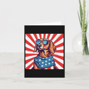 Tarjeta 4 De Julio Funny Dachsund Weiner Dog Weenie Usa A
