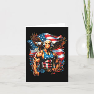 Tarjeta 4 De Julio Funny Patriótico George Washington Juli