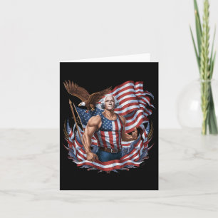 Tarjeta 4 De Julio Funny Patriótico George Washington Juli