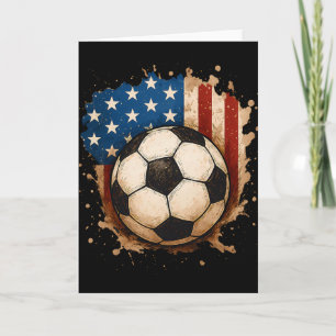 Tarjeta 4 De Julio Fútbol Patriótico Usa Bandera Americana