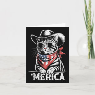 Tarjeta 4 De Julio Gato Cowboy Merica Kitten Patriot Boys