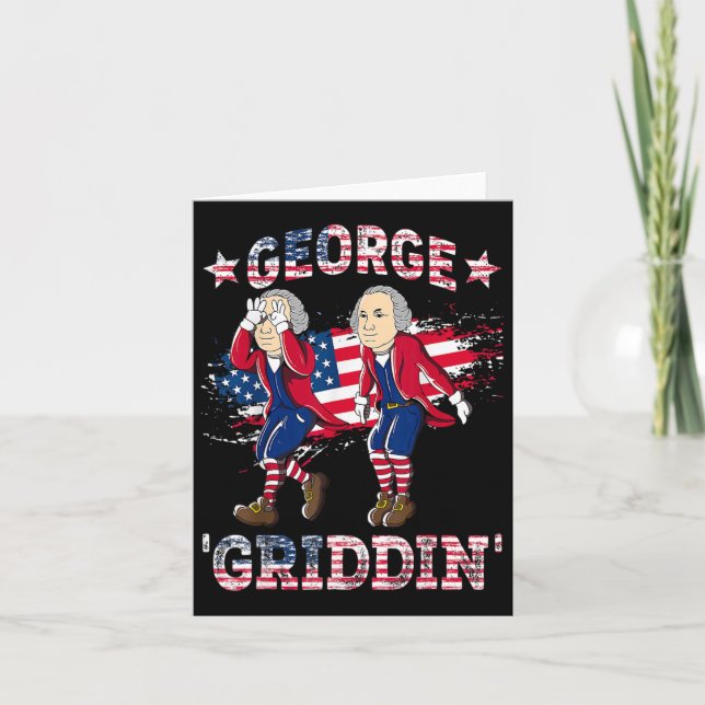 Tarjeta 4 De Julio George Washington Griddy George Griddi (Anverso)