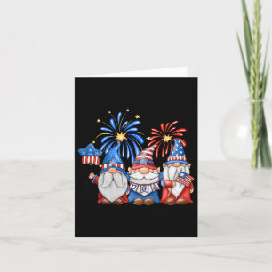 Tarjeta 4 De Julio Gnomo Americano Celebrando La Independe
