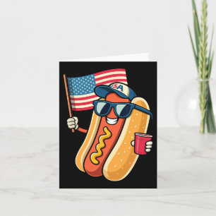 Tarjeta 4 De Julio Hotdog Funny 4 De Julio Patriótico