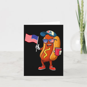 Tarjeta 4 De Julio Hotdog Funny 4 De Julio Patriótico