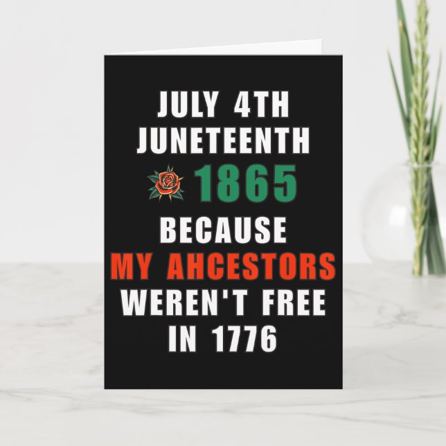 Tarjeta 4 de julio Juneteenth Libertad Ancestral  (Anverso)