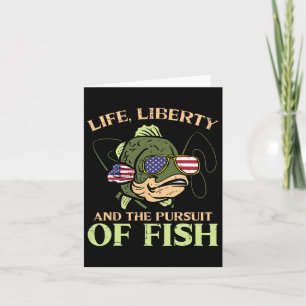 Tarjeta 4 de julio Liberty Pursuit Pescado Gracioso Pescad