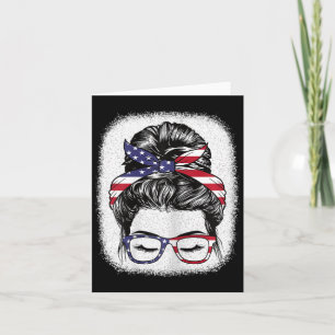 Tarjeta 4 De Julio Lío De Moño Bandera Americana Patriótic