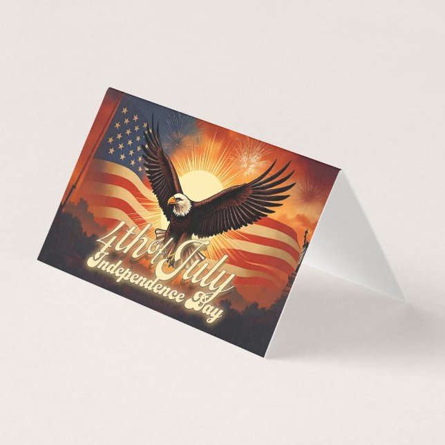 Tarjeta 4 de julio - Majestic Eagle and Fireworks Tribute  (Anverso)