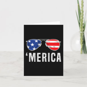 Tarjeta 4 De Julio Merica Bandera Estadounidense Gafas De 