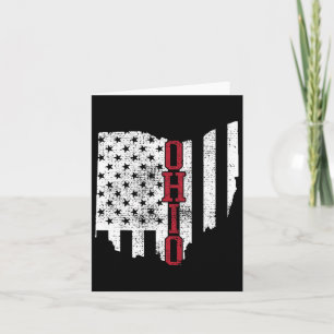 Tarjeta 4 de julio Ohio EE. UU. Bandera Estados Unidos Vin