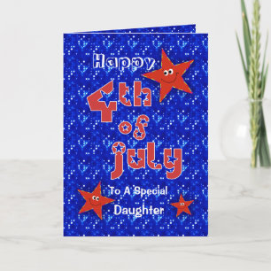 Tarjeta 4 de julio para hija