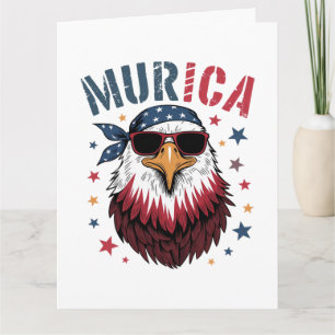 Tarjeta 4 de julio Patriótico Divertido Águila EE. UU.