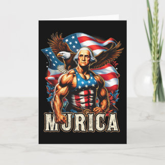Tarjeta 4 De Julio Patriótico Divertido George Washington
