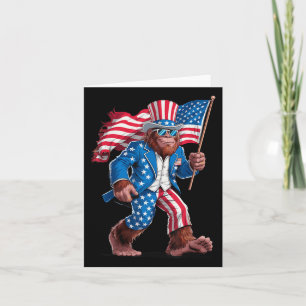 Tarjeta 4 De Julio Patriótico Estadounidense Bigfoot Sasqu