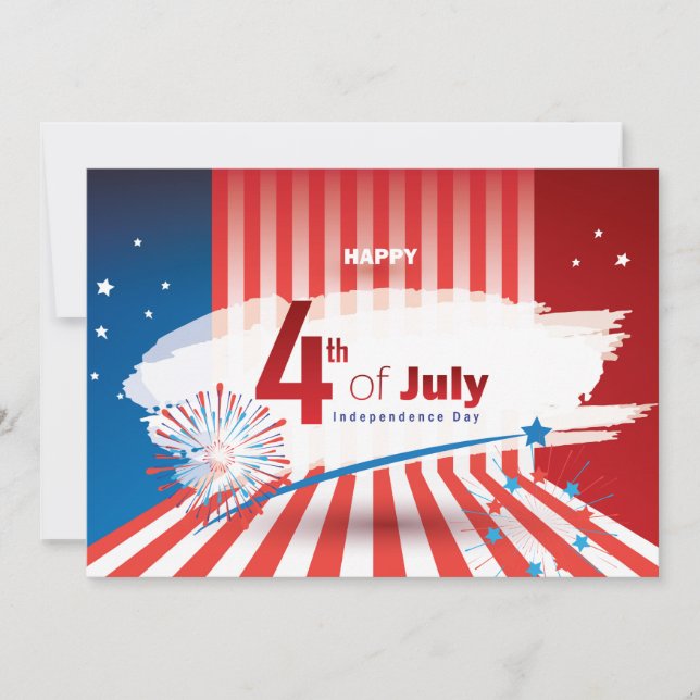 Tarjeta 4 de julio Personalizado Patriótico del Fuego Esta (Anverso)
