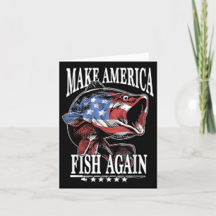 Tarjeta 4 De Julio Pescando _ Hacer De Nuevo El Pescado Es