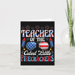 Tarjeta 4 De Julio Profesor De La Pequeña Firecrack Más Cu