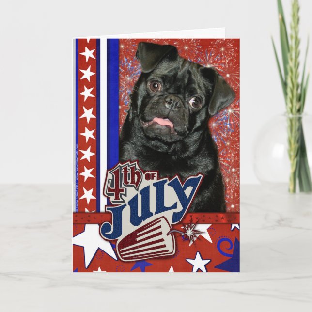 Tarjeta 4 de julio - Pug (Anverso)